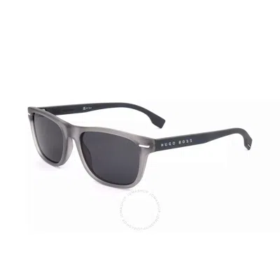 Hugo Boss Grey Rectangular Men's Sunglasses Boss 1323/s 0riw 54 In Gray