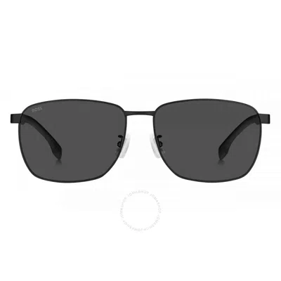 HUGO BOSS HUGO BOSS GREY RECTANGULAR MEN'S SUNGLASSES BOSS 1469/F/SK 0003/IR 62