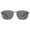 Hugo Boss Grey Rectangular Men's Sunglasses Boss 1469/f/sk 0003/ir 62 In Black