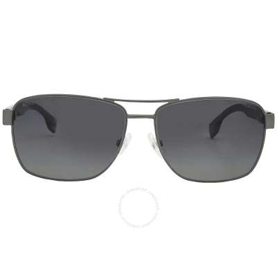 Hugo Boss Grey Rectangular Men's Sunglasses Boss 1559/o/s 0r80/wj 60 In Dark / Grey / Ruthenium