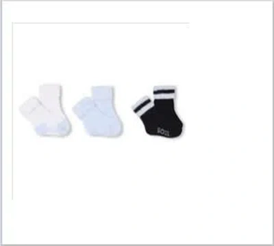 Hugo Boss Kids' Grey Sock Set For Baby Boy With Logo In Multi