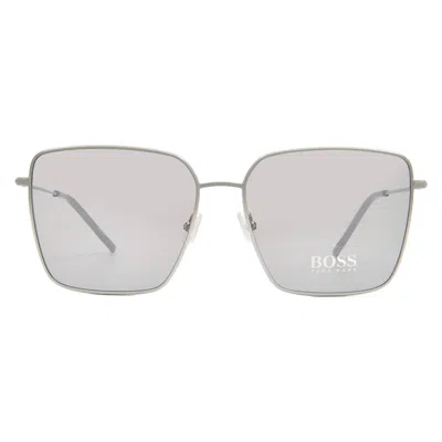 Hugo Boss Grey Square Ladies Sunglasses Boss 1333/s 02m0/ir 59 In Silver