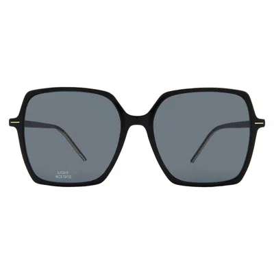 Hugo Boss Grey Square Ladies Sunglasses Boss 1524/s 0807/ir 57 In Gray