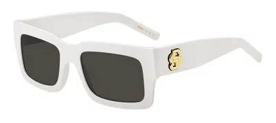 Hugo Boss Grey Square Ladies Sunglasses Boss 1654/s 0vk6/ir 54 In White