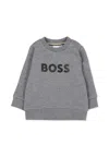 Hugo Boss Grey Sweatshirt For Baby Boy With Logo In Gray