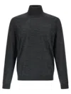 Hugo Boss Grey Turtleneck Wool Sweater In Gray