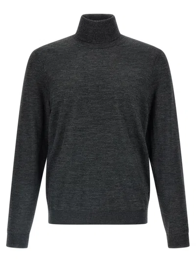 HUGO BOSS GREY TURTLENECK WOOL SWEATER