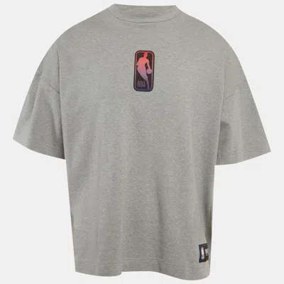 Pre-owned Hugo Boss Grey X Nba Grey Applique Jersey T-shirt M In Gray
