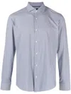 Hugo Boss Grid-pattern Long-sleeve Shirt In Blau