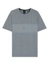 Hugo Boss Grid-print T-shirt In Gray