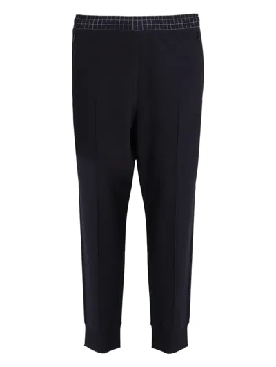 Hugo Boss Grid-waistband Joggers In Black