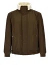 Hugo Boss Water-repellent Jacket With Faux-fur Collar In Black