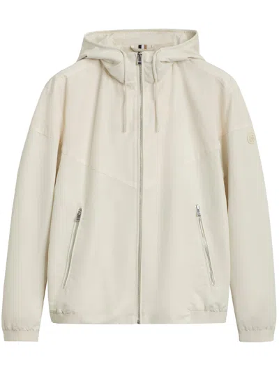 Hugo Boss Hooded Zipped Jacket In Neutral