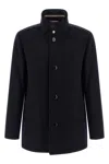 Hugo Boss Relaxed-fit Short Coat In Wool And Cashmere In Black