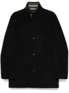 Hugo Boss Relaxed-fit Short Coat In Wool And Cashmere In Black