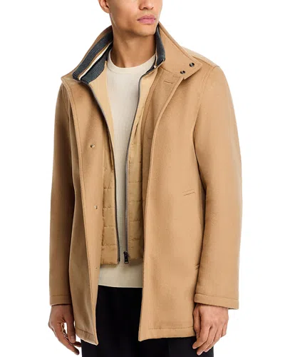 Hugo Boss H-coxtan Wool Blend Relaxed Fit Coat In Nude