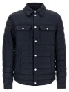 Hugo Boss Quilted Shirt-collar Padded Jacket In Blue