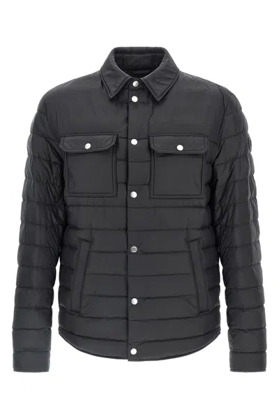 Hugo Boss Quilted Snap-button Down Jacket In Black