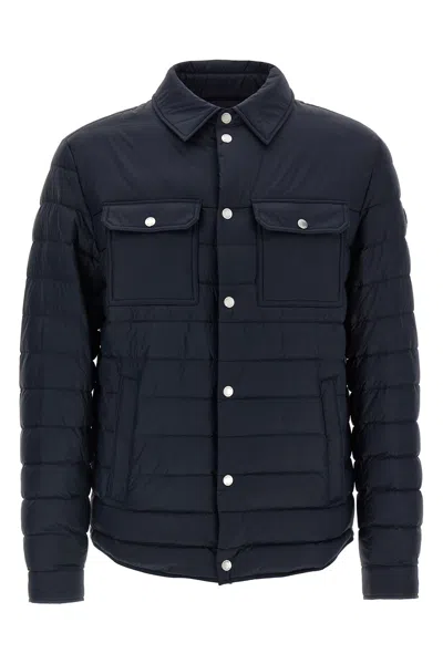 Hugo Boss Quilted Shirt-collar Padded Jacket In Blue