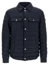 Hugo Boss Quilted Shirt-collar Padded Jacket In Blue