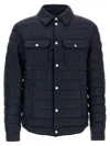 Hugo Boss Quilted Shirt-collar Padded Jacket In Blue