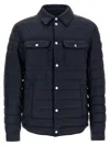 Hugo Boss Quilted Shirt-collar Padded Jacket In Blue