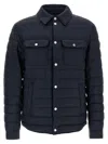 Hugo Boss Quilted Shirt-collar Padded Jacket In Blue