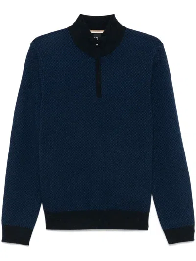 Hugo Boss H-eltorino Jumper In Blue