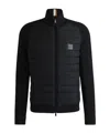 Hugo Boss Regular-fit Jacket In Wool With Padded Front In Black
