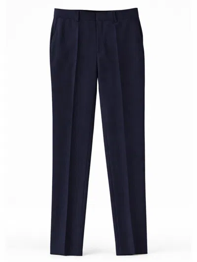 Hugo Boss H Genius 253 Wool Slim Trousers In Blue