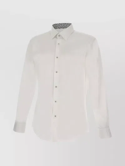 Hugo Boss "h-hank Easy Iron" Cotton Shirt In White