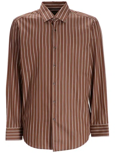 Hugo Boss H-hank Shirt In Brown