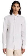 Hugo Boss Slim-fit Shirt In Linen With Spread Collar In Dark Beige