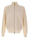 Hugo Boss H-hibisco Zip-up Cardigan In Neutral