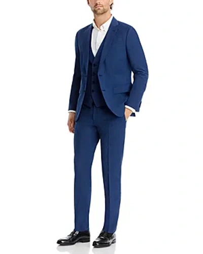Hugo Boss H-huge 3-piece Tic Weave Slim Fit Suit In Dark Blue