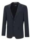 Hugo Boss Boss Single-breasted Two-button Jacket In 404 Navy