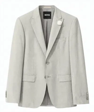 Hugo Boss Long-sleeved Suit Jacket In Gray