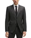 Hugo Boss H-huge Weave Textured Wool Slim Fit Suit In Open Green