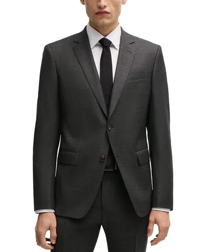 Hugo Boss H-huge Weave Textured Wool Slim Fit Suit In Open Green