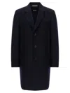 Hugo Boss Button Single-breasted Coat In Blue