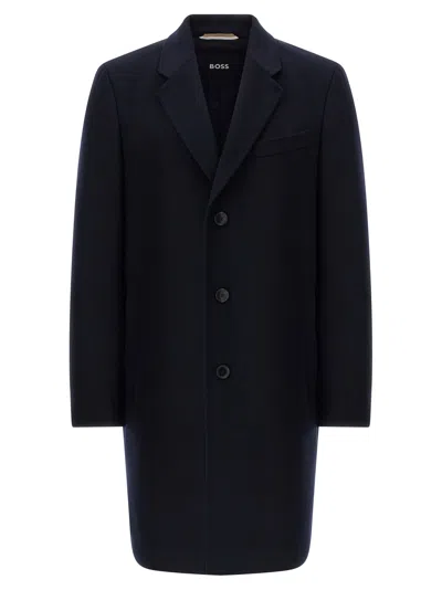 Hugo Boss Boss Regular Fit Coat In Wool And Cashmere In Multi