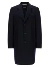 Hugo Boss Button Single-breasted Coat In Blue