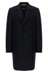 Hugo Boss Button Single-breasted Coat In Blue