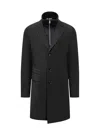Hugo Boss Slim-fit Patterned Coat With Zip-up Inner