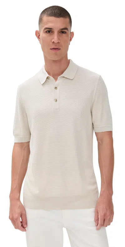 Hugo Boss H-iannotti Knit Polo Shirt Open White