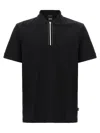 Hugo Boss Mercerized Cotton Polo Shirt With Contrast Zip In Black