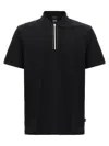 Hugo Boss Mercerized Cotton Polo Shirt With Contrast Zip In Black