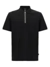 Hugo Boss Mercerized Cotton Polo Shirt With Contrast Zip In Black