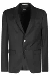 Hugo Boss Boss Notched Lapel Padded Shoulder Jacket With Eyelet Design In Black