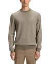 Hugo Boss Herringbone-pattern Sweater In Brown